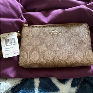 Coach Signature Small Wristlet in Metallic Bronze